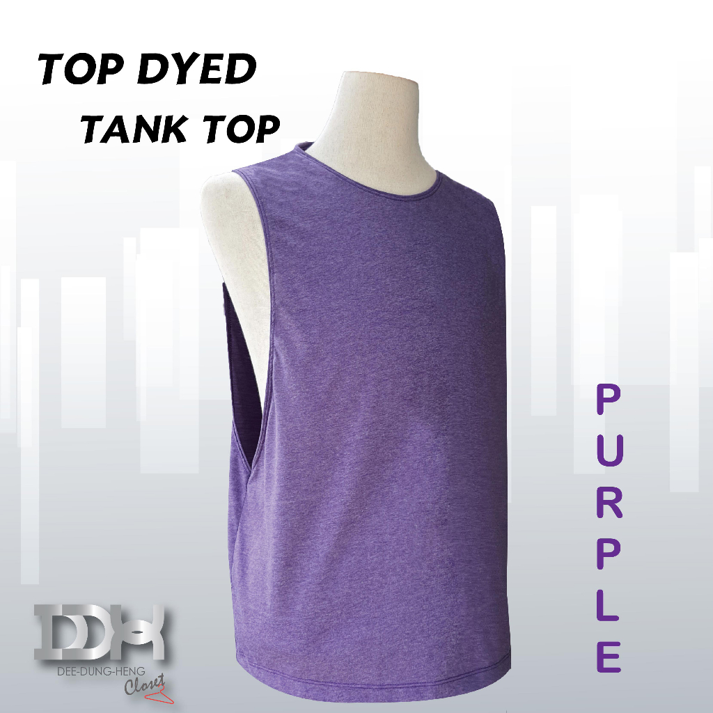 เสื้อกล้ามแขนเว้าลึกออกกำลังกาย-top-dyed-tank-top