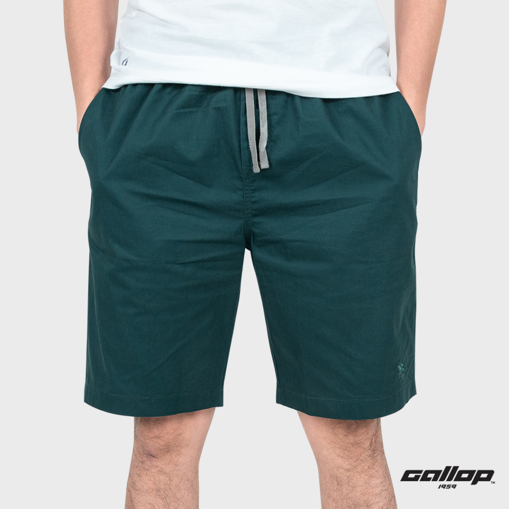 GALLOP : Twill Shorts กางเกงขาสั้นเอวยางยืดผู้ชาย รุ่น GS9027 โทนสี ...