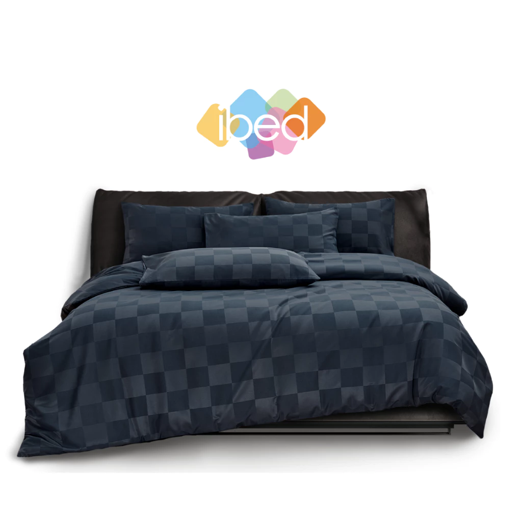 ibed ชุดผ้าปูที่นอนลายตาราง Softex Satin รุ่น CHECKERED COLLECTION ผ้าเนื้อนุ่ม เย็นสบาย