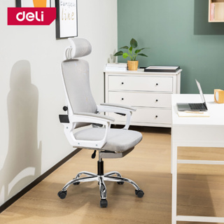 Deli เก้าอี้สุขภาพ เก้าอี้สำนักงาน รับน้ำหนักได้ 150kg หมุนได้ 360° มีล้อเลื่อน ปรับนอนได้ Ergonomic chair