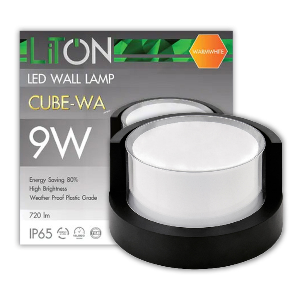 liton-led-wall-lamp-abs-รุ่น-cube-wa-ขนาด-9w-แสงส้ม-warm-white-3000k-ทรงกลม-และ-ทรงเหลี่ยม-โคมสีดำ