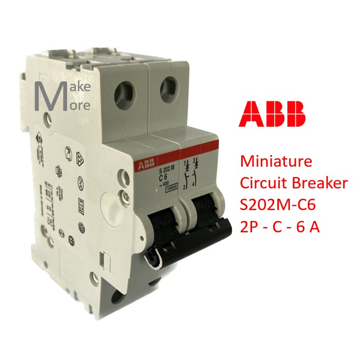 ABB Miniature Circuit Breaker S202M-C6 2P - C - 6 A | Shopee Thailand