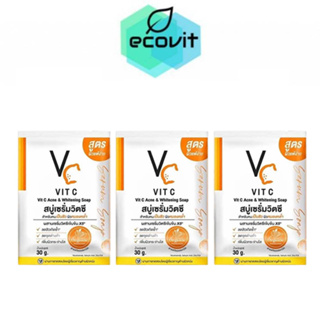 [3 ก้อน] VC Vit C Acne &amp; Whitening Soap สบู่เซรั่มวิตซี สบู่ส้ม VC [30 g.]