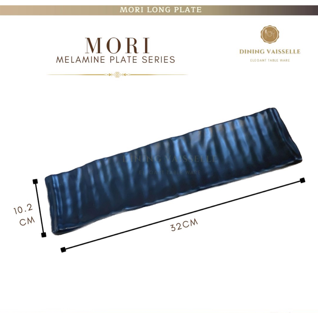 จานญี่ปุ่น-mori-long-plate-จานเมลามีนแท้100-จานสีดำ-เนื้อmelamineอย่างดี-size-32-10-2cm-อุปกรณ์บนโต๊ะอาหาร