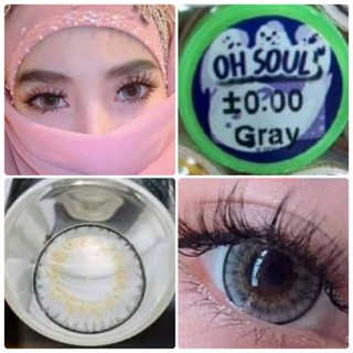 คอนแทคเลนส์ บิ๊กอายเต็มเลนส์ รุ่น Oh soul สีเทา/ตาล/ดำ Gray/Brown/Black มีค่าสายตา (0.00)-(-7.50)