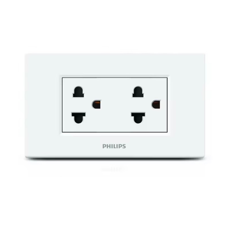 Philips Lighting Swicth & Socket ฟิลลิปส์ เต้ารับไฟคู่แบบมีม่านนิรภัย ...