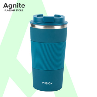 Agnite แก้วเก็บความเย็น เก็บความร้อน แก้วเก็บอุณหภูมิ ซิลิโคนจับมือ เก็บความเย็นได้ดี จุ510ml Coffee Cup