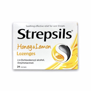 (พร้อมส่ง)สเตร็ปซิล รสน้ำผึ้งมะนาว 24 เม็ด - Strepsils Honey Lemon 24s