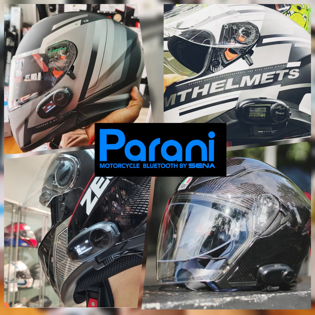 Parani M10 บลูทูธติดหมวกกันน็อค Bluetooth Intercom By Sena ตัวเครื่องกันน้ำฝน รับประกัน1ปี พร้อมส่ง