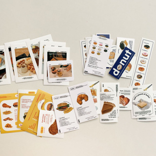 (พร้อมส่ง🌷) Set โปสการ์ด สติ๊กเกอร์ Korean Ins Fried Chicken Hamburger Donut Food Photo Real