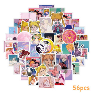 สติ๊กเกอร์ Sailor moon 456 เซเลอร์มูน 56ชิ้น อัศวินเซเลอร์มูล อนิเมะ เซล่ามูน เซเลอร์มูล ญี่ปุ่น เซเลอมูน การ์ตูน Moon