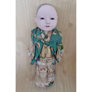 ตุ๊กตา อิจิมัทสึดอลล์ โกฟัน เพศชาย ขนาด 10 นิ้ว งานเก่ามีตำหนิที่ใบหน้าและชุด Ichimatsu gofun doll 10 inch