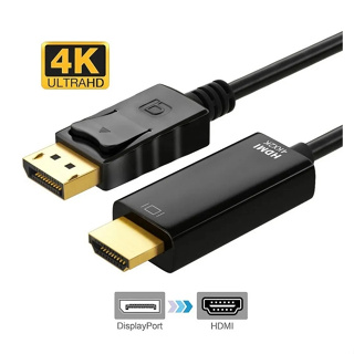 (ส่งจากไทย) สายแปลง DisplayPort to HDMI 4K 2K ความละเอียดสูง มีรับประกัน