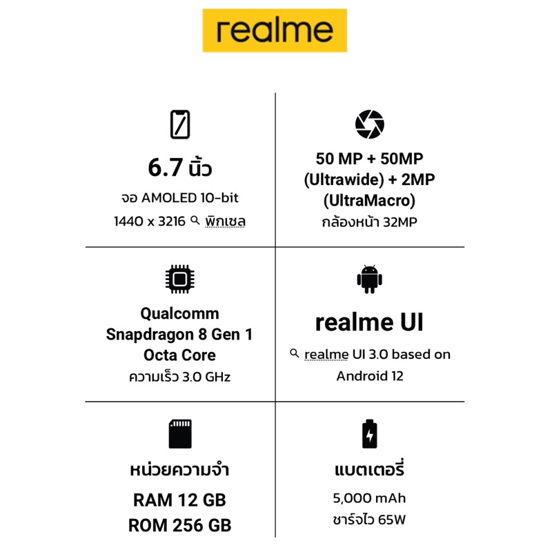 new-realme-gt2-pro-5g-12-256-snapdragon-8-gen-1-เครื่องใหม่ศูนย์ไทย-มีประกันศูนย์ไทยทั่วประเทศ