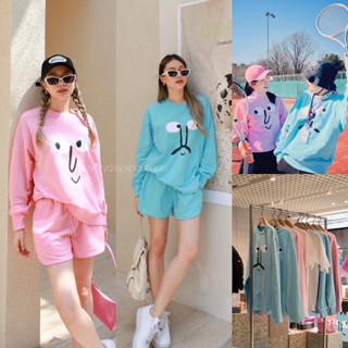 nounou sporty look 💗💙👟(490฿ฟรีส่ง) ชุดเซทสไตล์เกาหลี🇰🇷 ลายน่ารักโซคิ้วท์มากกก🥰 เสื้อเก๋ๆ ใส่สบายๆชิวๆ glam clothes