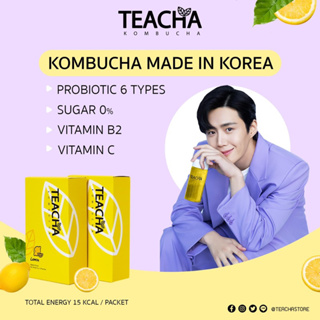 TEACHA Kombucha จากเกาหลี มีโพรไบโอติก น้ำตาล 0%