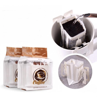 Coffee drip filter paper กระดาษกรองดริฟกาแฟ  แบบมีหูเกี่ยว แพคละ 50 ซอง