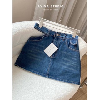 ￼Aviva studio 💙 ยีนส์สั้นเว้าเอว