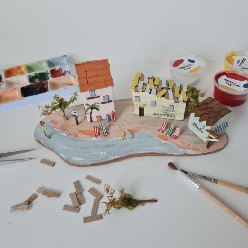 ชุดโมเดลประกอบหมู่บ้านไม้จิ๋ว-tiny-village-making-kit