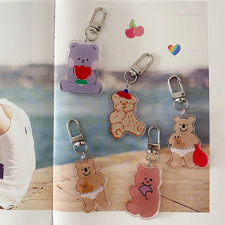 (พร้อมส่ง🌷) Ins bear keychain พวงกุญแจ พวงกุญแจอะคริลิค พวงกุญแจน่ารัก