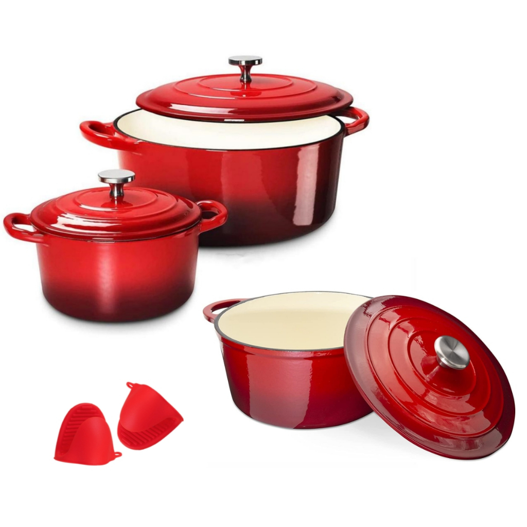 Enamel cast iron pots, Cooker Cast Iron Multi Cooker Skillet Set, Cast