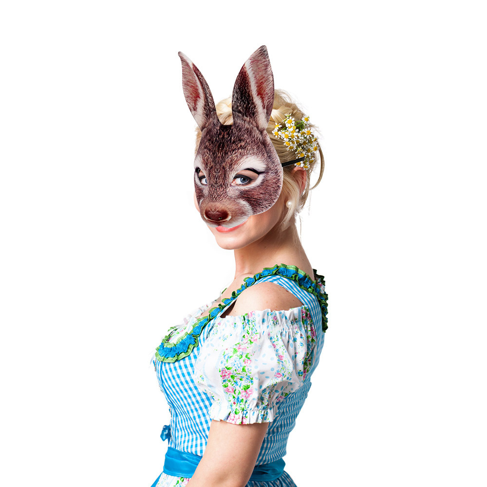 หน้ากากกระต่าย-หน้ากากยางครึ่งหน้า3d-หน้ากากแฟนซี-ปาร์ตี้-คอสเพลย์-realistic-rabbit-half-face-party-mask-พร้อมส่งจากไทย