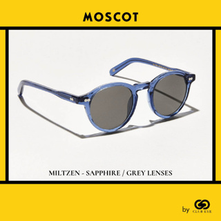 MOSCOT แว่นกันแดด มอสคอต รุ่น MILTZEN สีกรอบ SAPPHIRE สีเลนส์ GREY ไซซ์ 49 ของแท้ มีประกัน