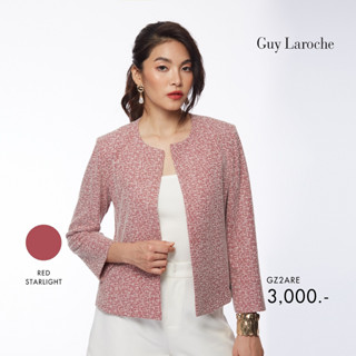 Guy Laroche New GL  Jacket แจ็คเก็ตทำงานเนื้อผ้า Jersey Jacquard ลาย Red Starlight (GZ2ARE)