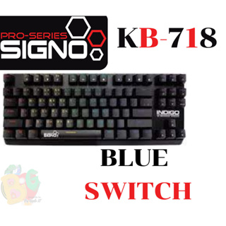 KB-718 KEYBOARD (คีย์บอร์ด) SIGNO INDIGO TKL MINI RGB (FULL KEY)(BLUE SWITCH) 2 ปี *ของแท้