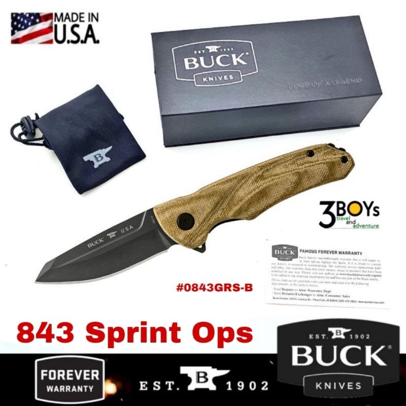 มีด-buck-รุ่น-843-sprint-ops-knife-green-canvas-micarta-เหล็ก-s30vเคลือบ-cerakote-0843grs-b-แข็งแรง-ผลิต-usa