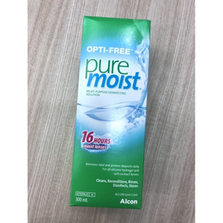 Opti-free pure moist 300 ml ผลิตภัณฑ์สำหรับทำความสะอาดปรับสภาพ ชะล้าง ฆ่าเชื้อและแช่เก็บคอนแทคเลนส์ทุกประเภท