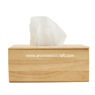 กล่องทิชชู่ไม้ยางพารา W 5.5" x L 10”x H 4” l Rubber Wood Tissue Box W 5.5" x L 10”x H 4”