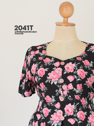 2041T ชุดเซ็ทเสื้อผ้าไหมอิตาลี่เเขนตุ๊กตา+กางเกงขาสั้น ยาว18