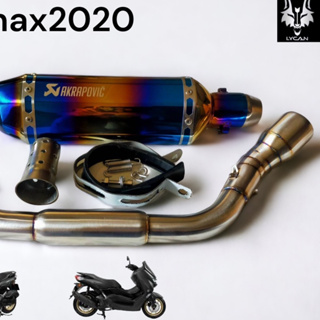 Nmax 2020 คอท่อ + ปลายท่อ 14 นิ้วรุ้งเงาทั่งใบมีจุกลดเสียง  และ เเคทลดเสียงพร้อมอุปกรณ์ติดตั้ง