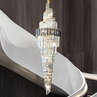 ชั้นดาดฟ้าคริสตัลโคมไฟระย้าขนาดใหญ่ Duplex crystal chandelier