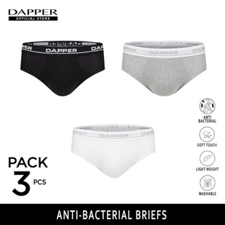 สินค้า DAPPER กางเกงชั้นในชาย ANTI-BACTERIAL ทรง Briefs คละสี UB1X1005VP1 [SET 3 ชิ้น]