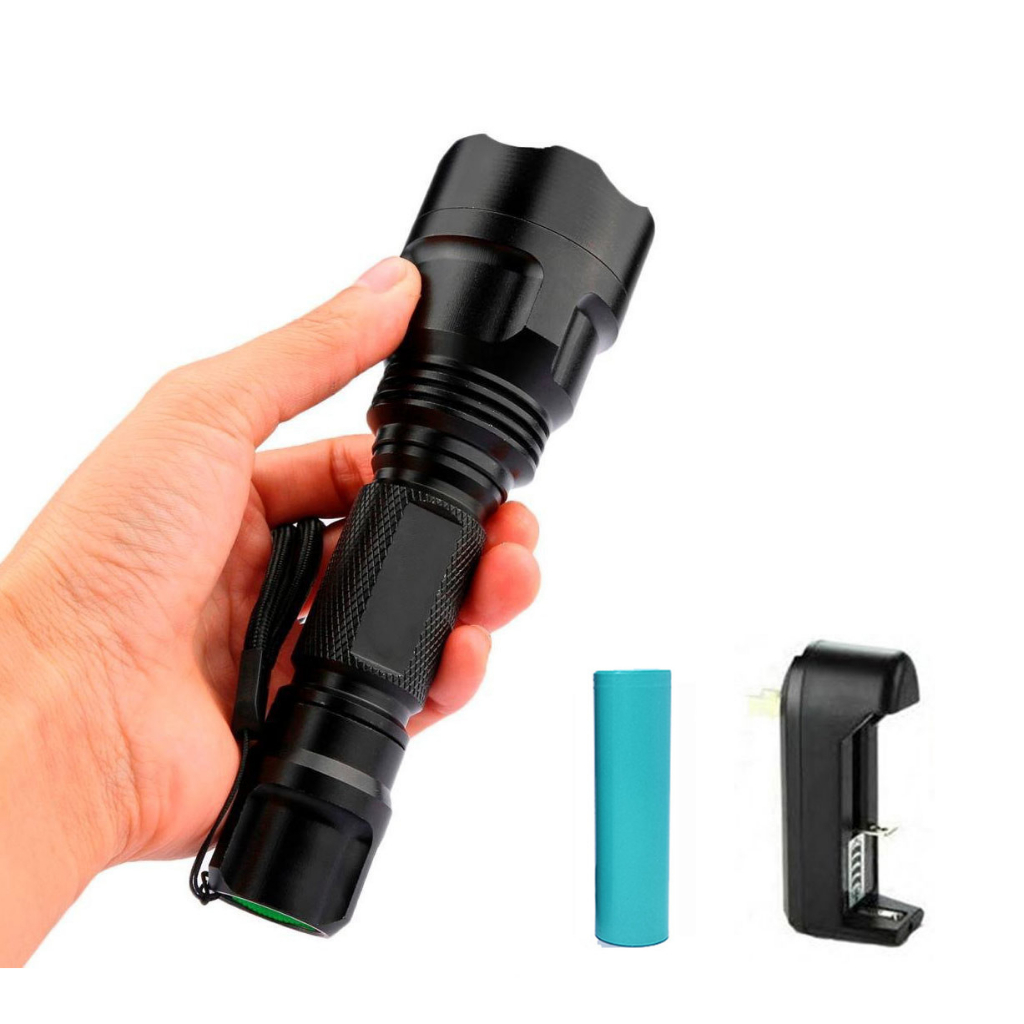 ไฟฉาย-2000lm-c8-cree-xm-l-t6-led-18650-flashlight-5-mode-torch-tactical-light-lamp-battery-charger