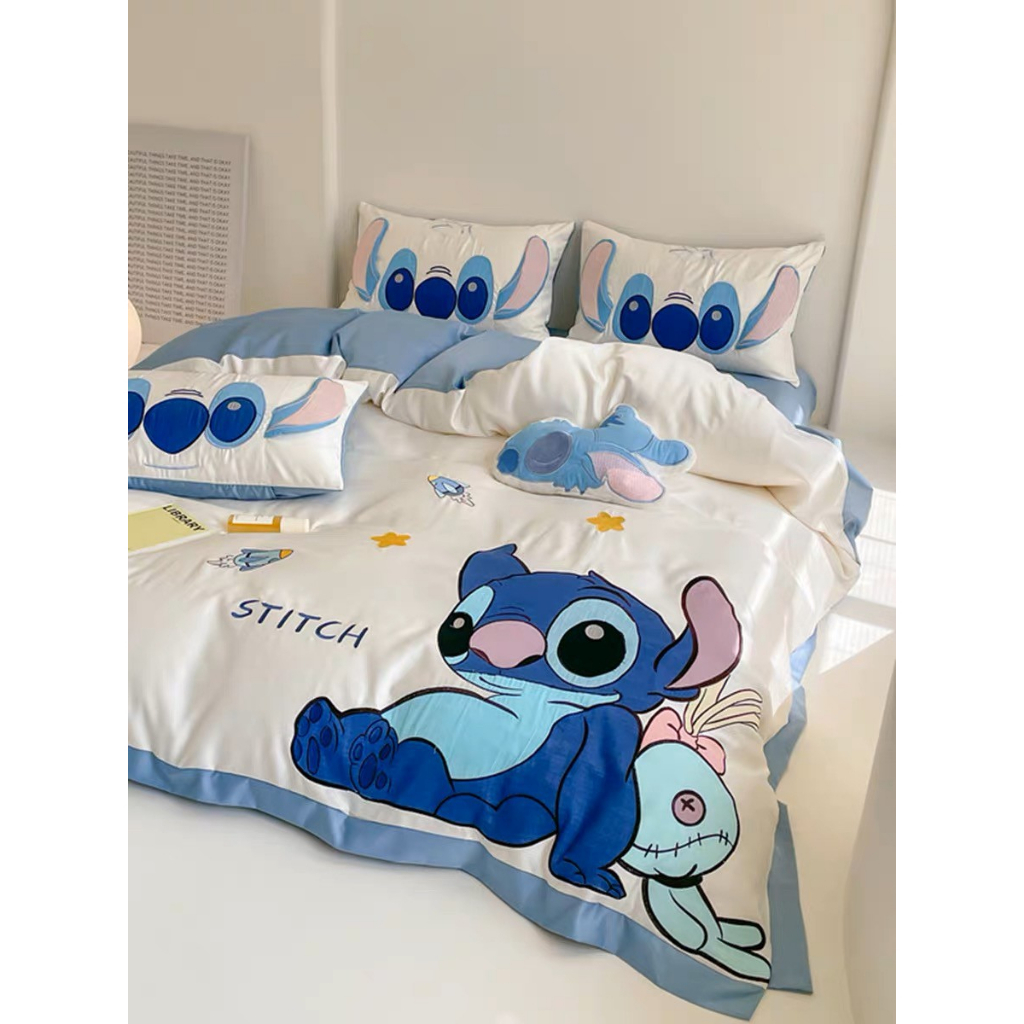 เก็บโค้ดหน้าร้าน-pre-order-ชุดเครื่องนอน-ผ้าปูที่นอน-ผ้าไหม-cooling-silk-ลาย-stitch-1032