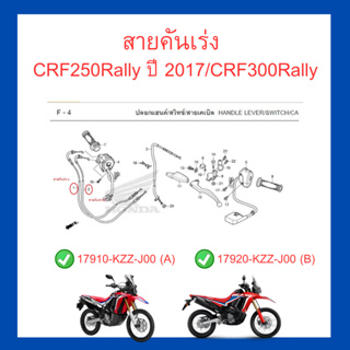 สายคันเร่ง (แพคคู่ สุดคุ้ม) crf250 m l rally /crf300l crf300rally เบิกใหม่ แท้โรงงาน Honda