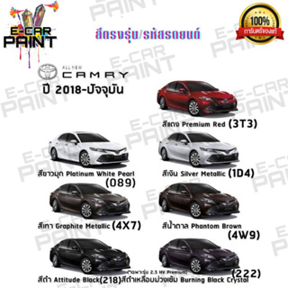 สีตรงเบอร์ TOYOTA  All new CAMRY ปี2018-ปัจจุบัน  สีสเปร์ย Station Paint 2k