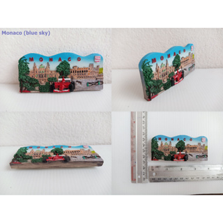 โมเดลภาพสถานที่ท่องเที่ยวสำหรับติดตู้เย็น Monaco (blue sky) Landmark Souvenir Magnet Collection Gift for Refrigerator