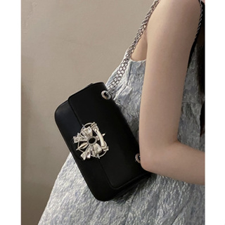 AMILA กระเป๋าสะพายข้างแฟชั่นสตรีสไตล์เกาหลีหรูหราวัสดุ PU กระเป๋าใต้วงแขนสายโซ่