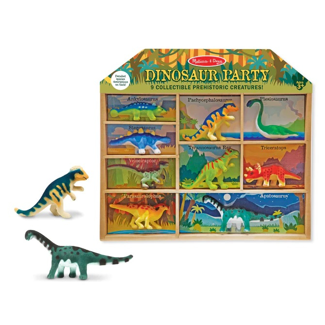 ภาพหน้าปกสินค้าไดโนเสาร์กำมะหยี่ 9 ตัว ม้า 12 ตัว Melissa & Doug Dinosaur Play Set ขนาด 3-4 นิ้ว รีวิวดีใน Amazon USA อย่างดี เข้าปากไม่อันตราย ของเล่น หลากรุ่น 592/2666