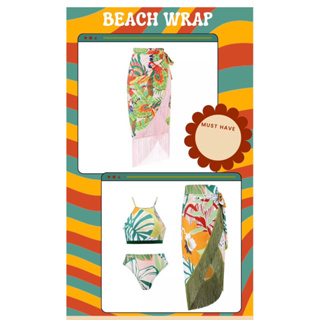 พร้อมส่ง‼️‼️ Beach wrap ‼️ กระโปรงผ้าผูกข้าง ไล่ระดับปลายภู่พริ้ว Free size สวยมากแม่ ใส่คลุมบิกินี หรือ ใส่เป็นประโปรง