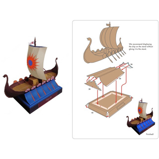 โมเดลกระดาษ 3D : เรือ Viking Craft กระดาษโฟโต้เนื้อด้าน  กันละอองน้ำ ขนาด A4 220g.