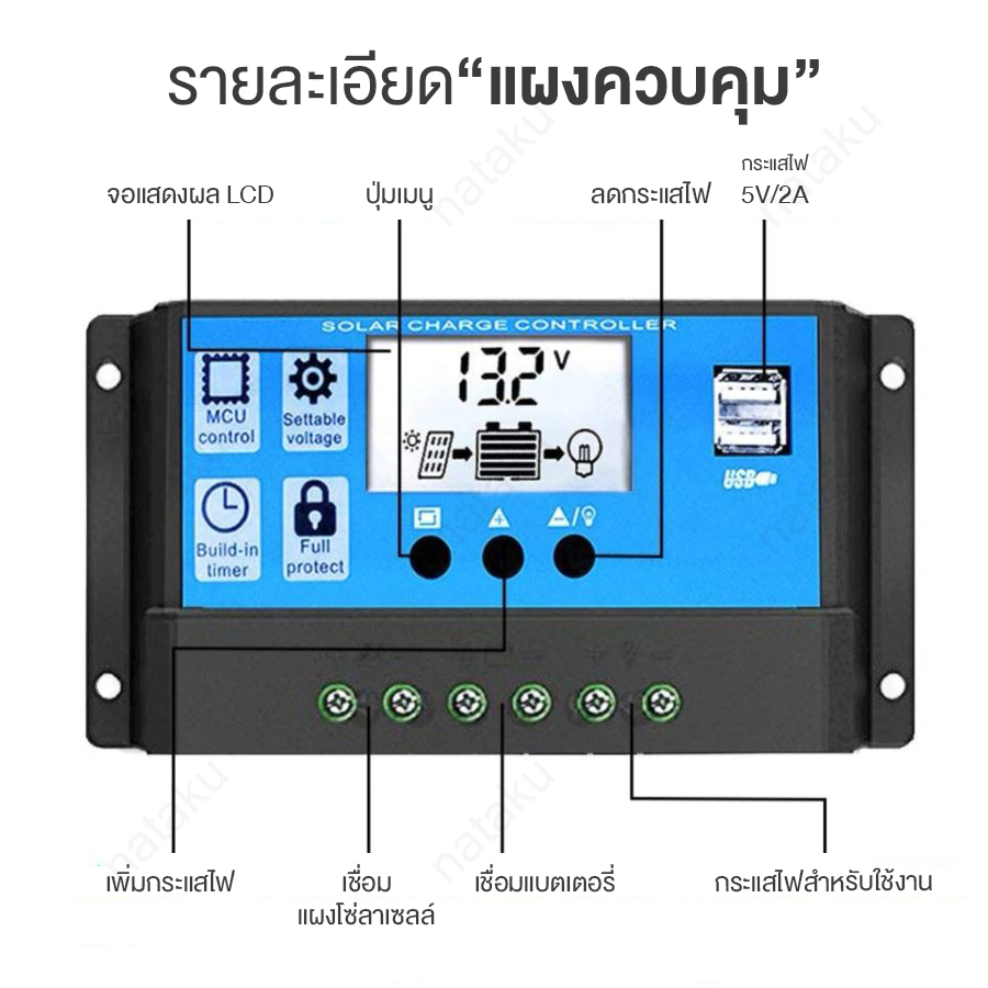 โซล่าชาร์จเจอร์-ควบคุมการชาร์จ-10a-20a-30a-solar-charger-mppt-ชาร์จเจอร์-เครื่องควบคุมแผงโซล่าเซลล์-จอlcd-blowiishop