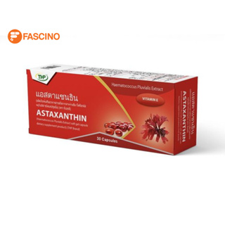 THP Astaxanthin แอสตาแซนธิน 6 มก. ขนาด 30 แคปซูล สารสกัดจากสาหร่ายฮีมาโตค็อกคัส พลูวิเอลิส