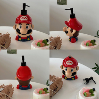 พร้อมส่ง❤️ขวดปั๊ม Mario มาริโอ้ ขวดปั๊มสบู่เหลว ตกแต่งห้องน้ำ โมเดล ขวดน่ารักๆ ขวดปั๊มเจล เซรามิค ceramic น่ารักมาก