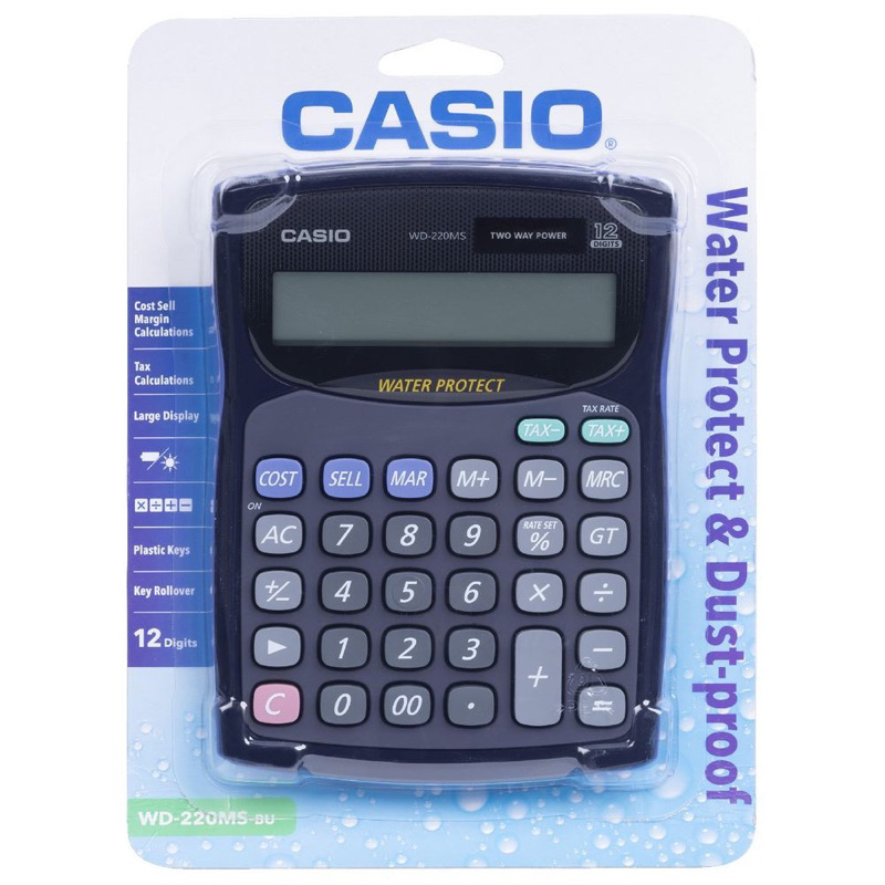 casio-calculator-wd-220ms-เครื่องคิดเลข-casio-ชนิดกันน้ำ-12-หลัก-ของแท้-ของใหม่-ประกันศูนย์