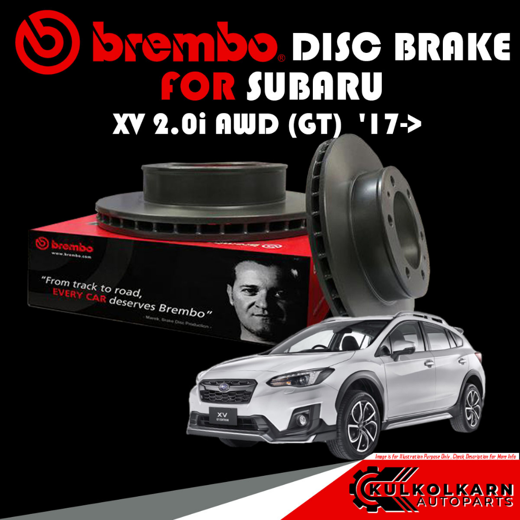 จานเบรก BREMBO SUBARU XV 2.0i AWD (GT) 17-> (09 D768 11)(09 D767 11 ...